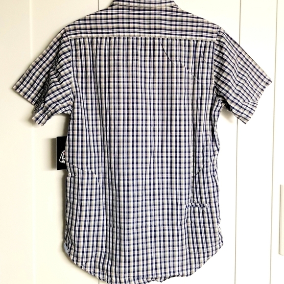 NWT TroyLee Designs Men's Blue Plaid Shortsleeve Casual Work Buttondown Shirt, S - Picture 2 of 8